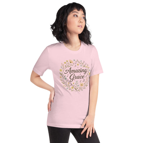 Amazing Grace Christian Hymn T-Shirt pnk